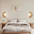applique murale en pierre naturelle avec demi-cercle en verre blanc
