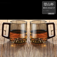 Tasse à thé verre borosilicate poignée bois maison