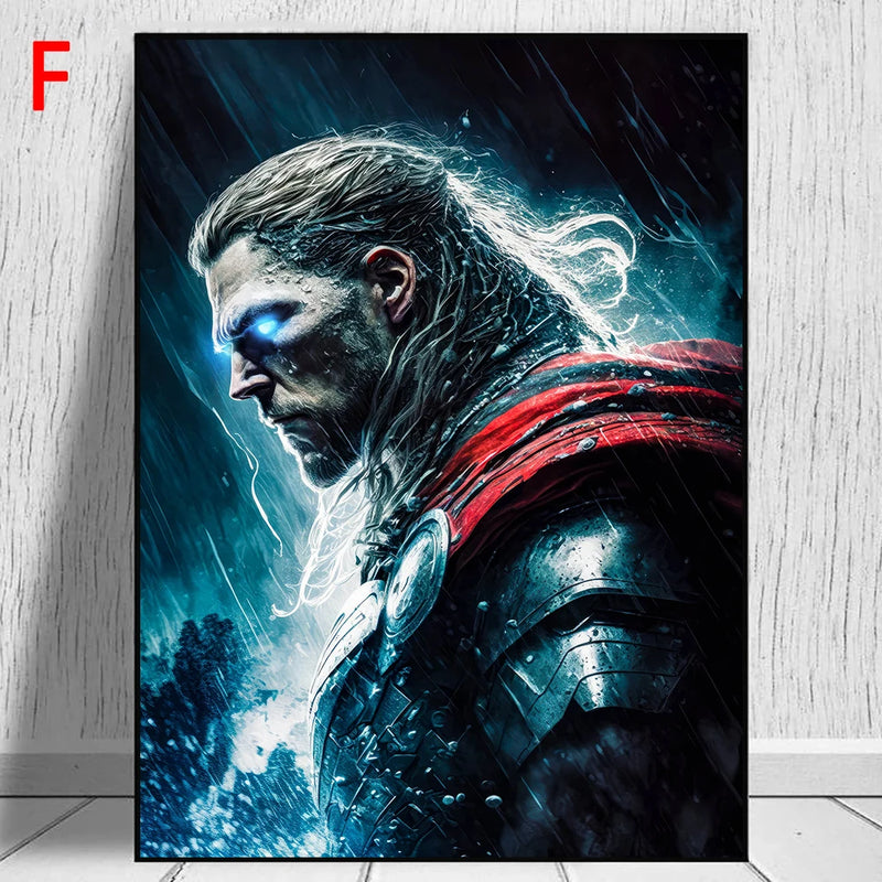 poster marvel avengers spiderman iron man hulk décoration murale