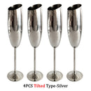 Verre champagne inox 304 effet texturé festif élégant