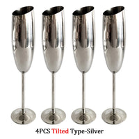 Verre champagne inox 304 effet texturé festif élégant