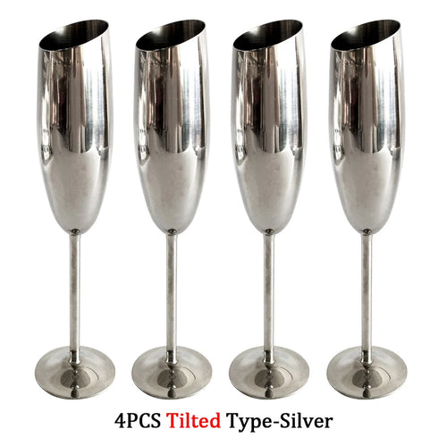 Verre champagne inox 304 effet texturé festif élégant