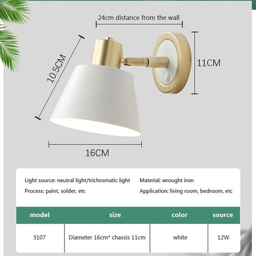 applique murale led bouton interrupteur