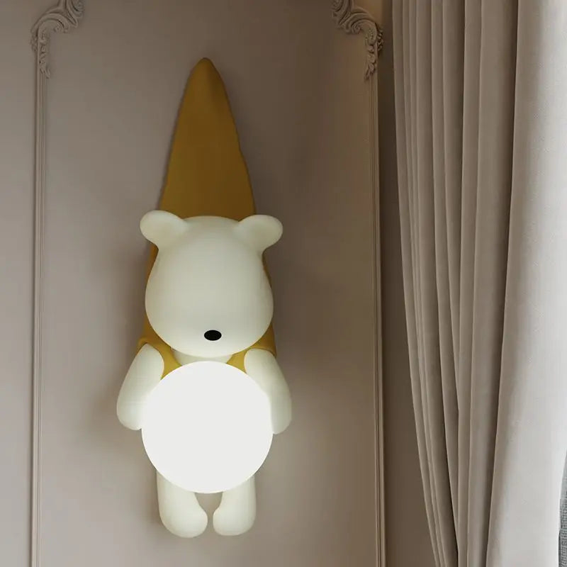 applique murale en résine led petit ours moderne - vue 4 sur 8