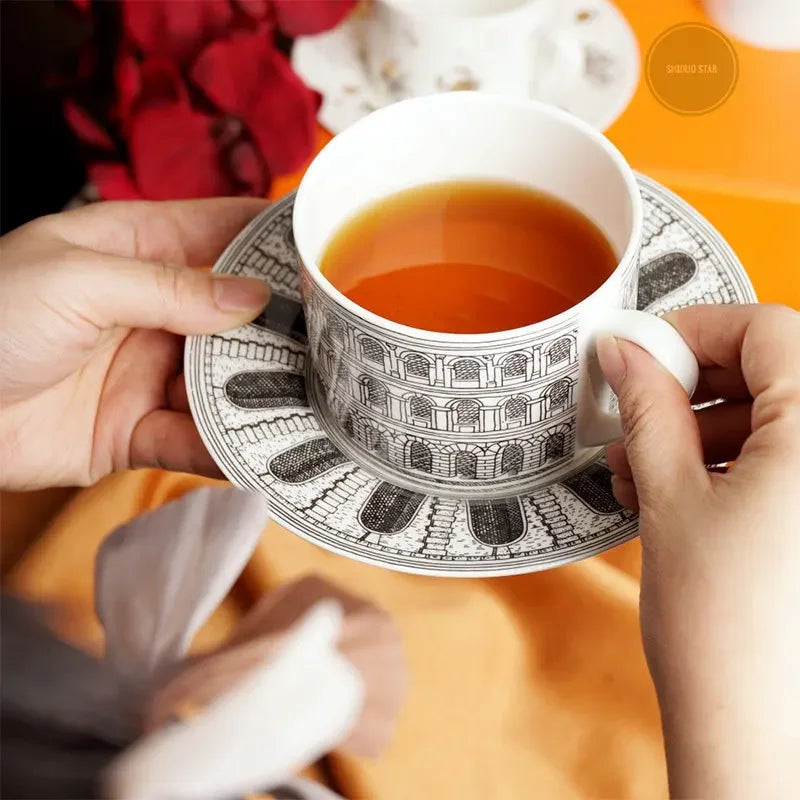 Mug céramique porcelaine motif animal doré style europe