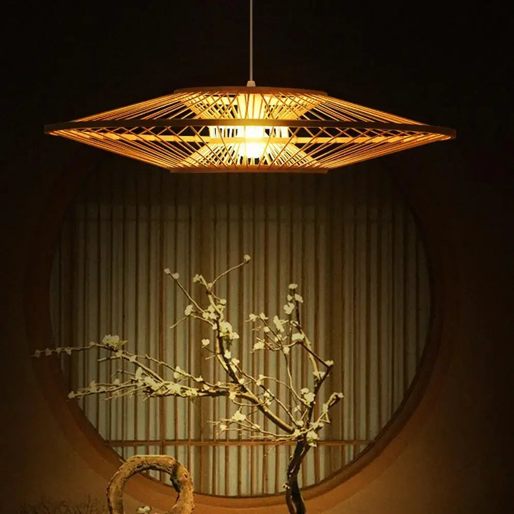 lustre en bambou d'art pour décoration et éclairage