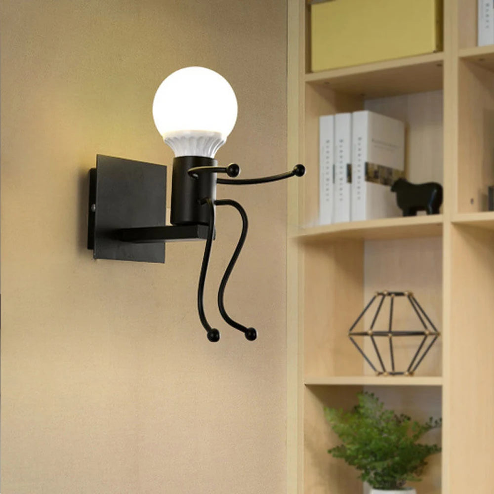 applique murale moderne petit homme led pour enfants