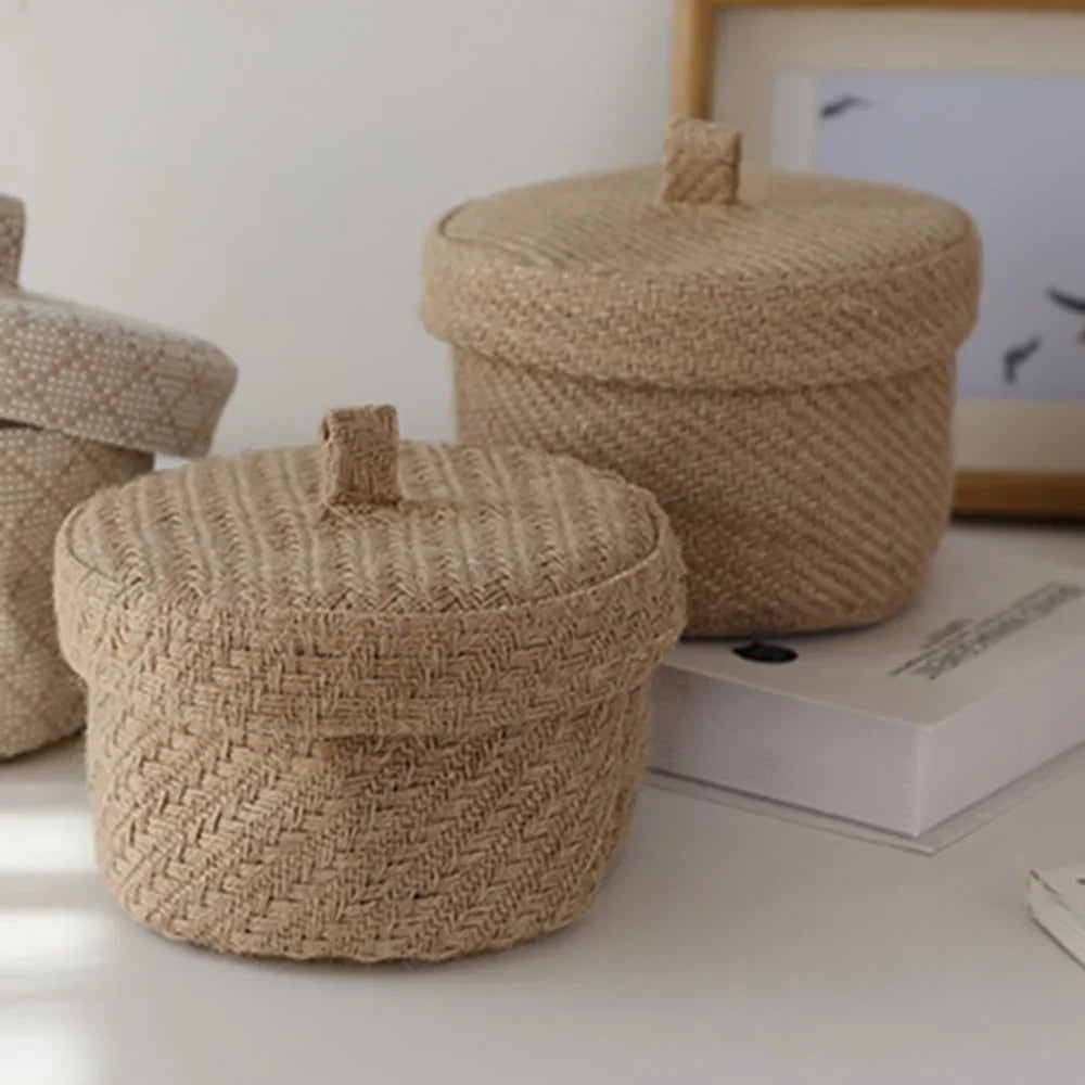 boîte de rangement en jute pour collations et objets divers - vue 5 sur 10