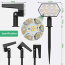 KHTO lumières solaires extérieures 92 LED spots solaires extérieurs IP67 étanche lampes de jardin solaires 2 en 1 pour porche de jardin de cour