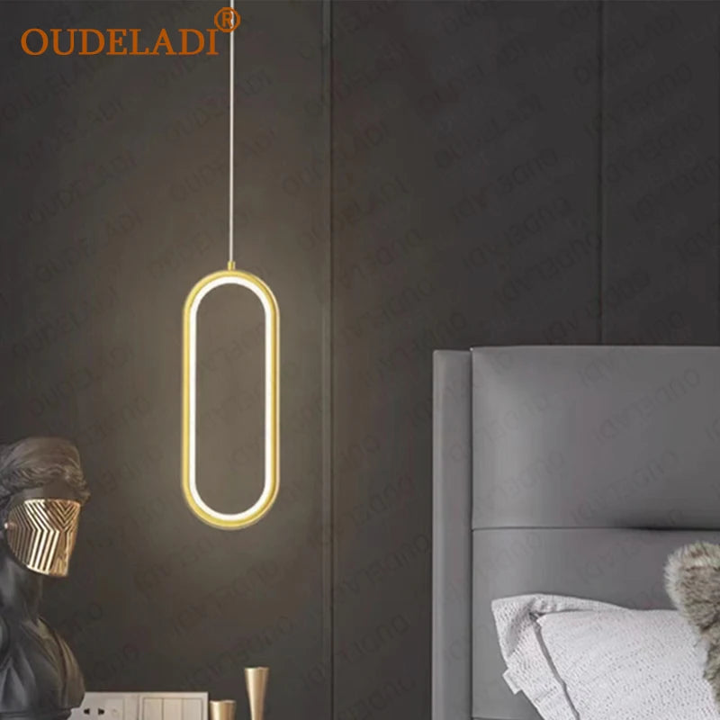lampe suspendue led design moderne minimaliste intérieur chambre restaurant salon - vue 4 sur 10
