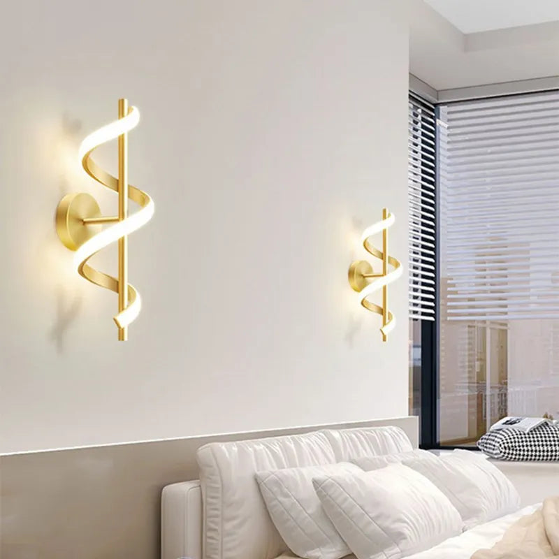 Applique murale nordique led noir blanc or - vue 5 sur 12