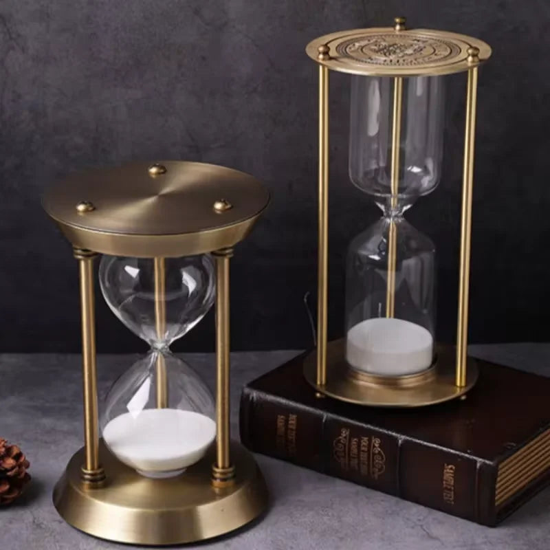 horloge sablier rétro en métal pour décoration et chronométrage - vue 4 sur 15