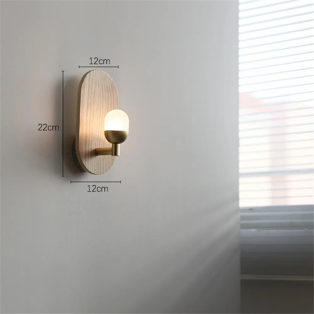 applique murale moderne nordique en bois avec led décorative - vue 3 sur 10