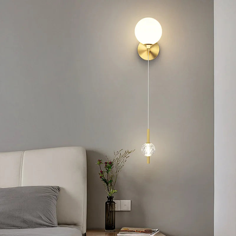 applique murale moderne en laiton avec 3 appliques interchangeables