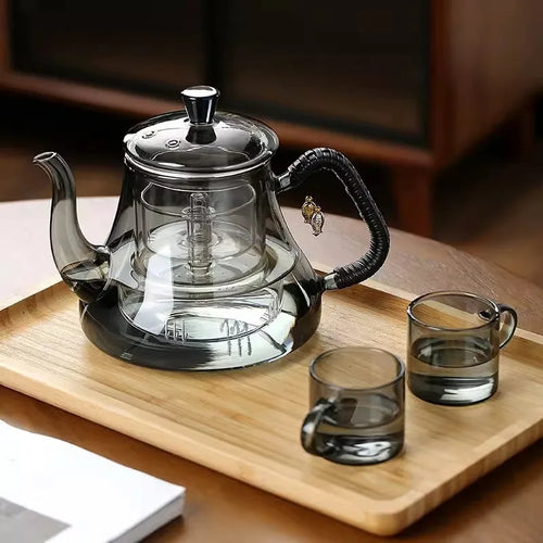 Théière en verre borosilicate 1.2l infuseur double compartiment