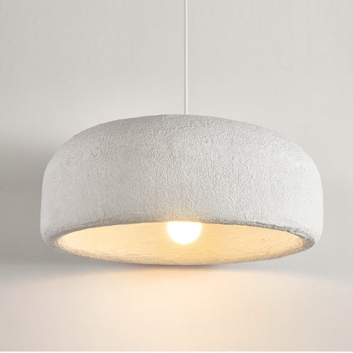 Suspension design avec abat-jour arrondi blanc Mango