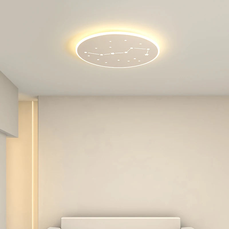 plafonnier moderne à leds avec télécommande et anneau rond