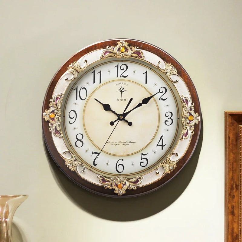 horloge murale 3d vintage en bois style européen décoration intérieure