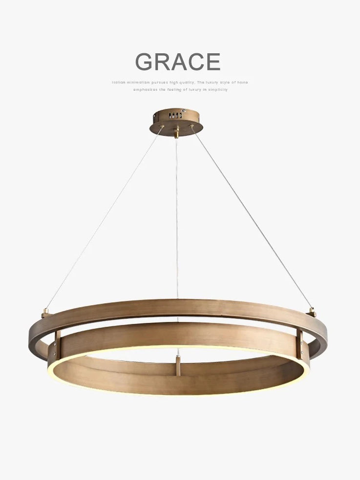 lustre style Italie LED décor à la maison Bronze créatif rond minimaliste