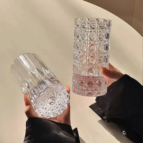 Verre original bâton hockey glace fond épais maison