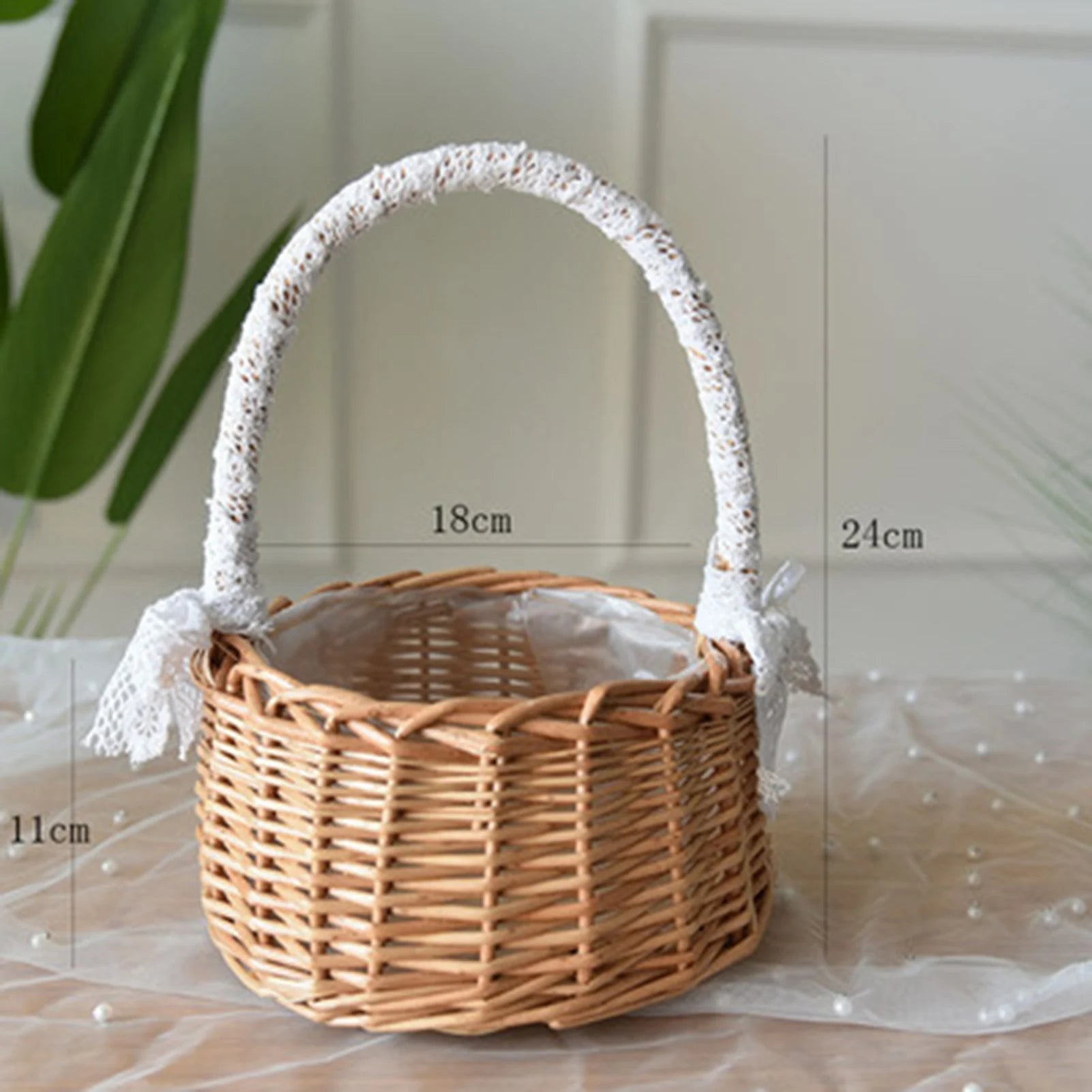 panier à fleurs mariage avec nœud papillon grande capacité polyvalent - vue 15 sur 16