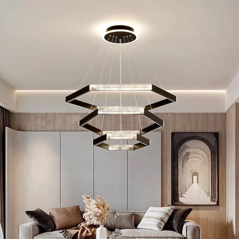 lustre moderne simple suspension led pour éclairage intérieur