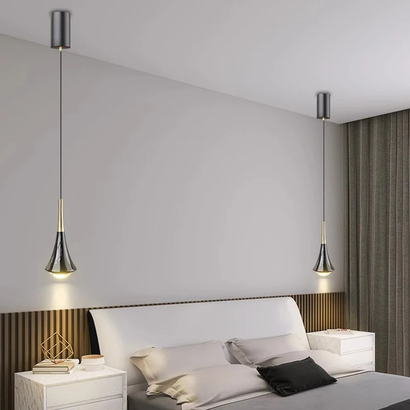 Suspension double lumière luxe plafond - vue 5 sur 7