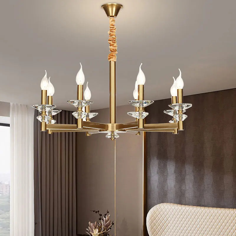 lustre en cristal style industriel européen rétro en fer - vue 7 sur 11