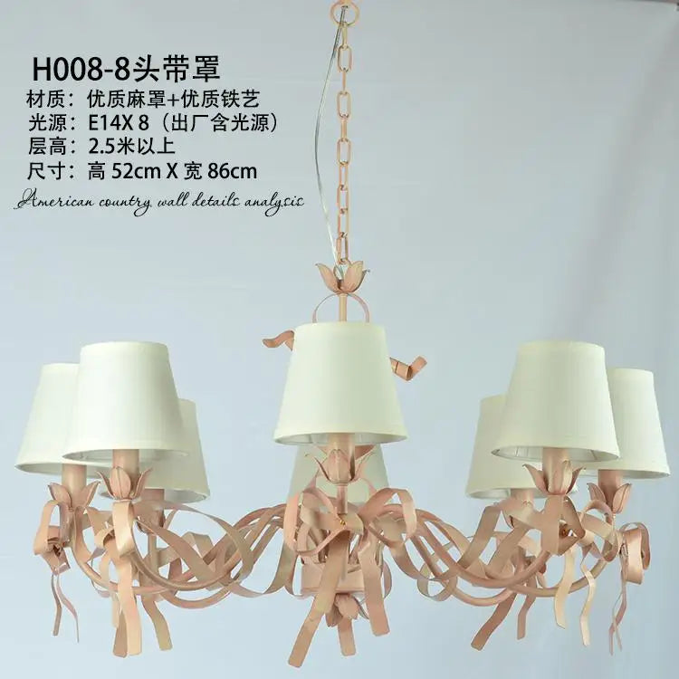 lustre en ruban rose pour chambre d'enfant élégante - vue 14 sur 14