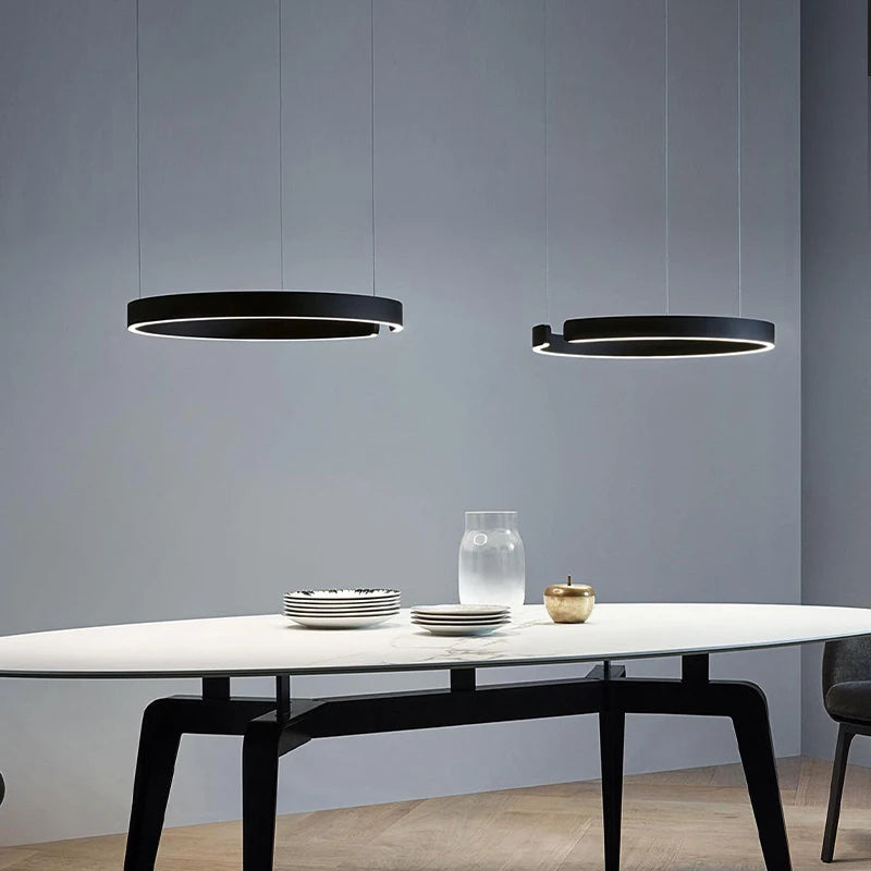 Lustre anneau LED plafond moderne lustre salle à manger Table à manger éclairage plafond lustre éclairage décoration de la maison - vue 3 sur 18