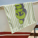 serviette de plage personnalisée rayures style rétro hippie