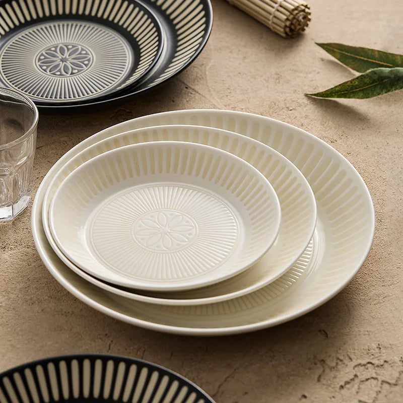 Assiette ceramique relief style japonais retro premium - vue 4 sur 7