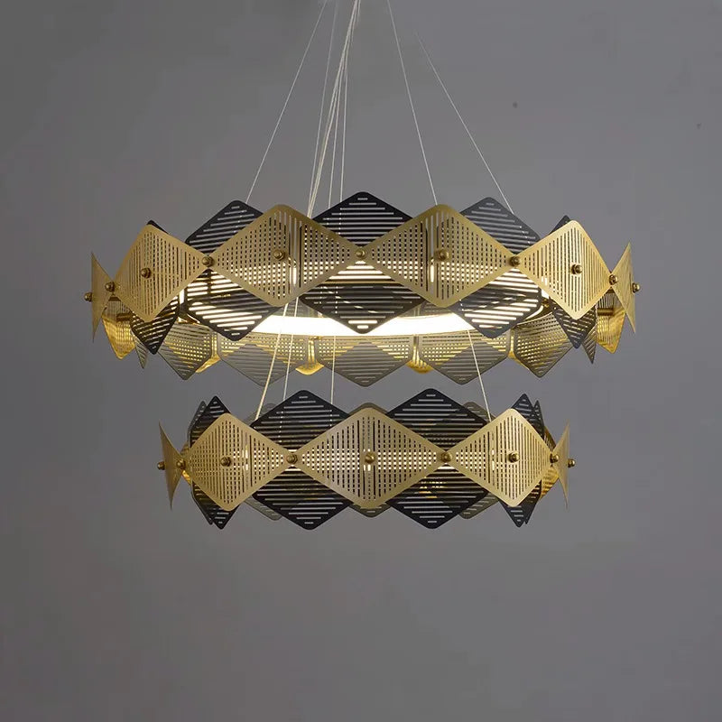 lustre post-moderne en acier inoxydable suspension led minimaliste italienne - vue 5 sur 13