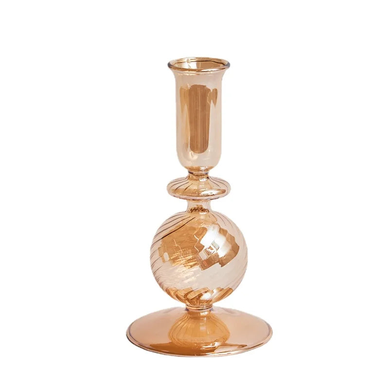 bougeoirs rétro coniques en verre pour décoration élégante - vue 20 sur 32