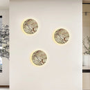 Applique murale atmosphère artistique circulaire en marbre décoratif moderne Wabi Sabi luxe hôtel Villa chevet couloir LED