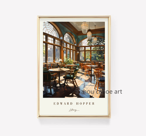 bibliothèque d'œuvres d'art d'edward hopper affiches modernes décor mural