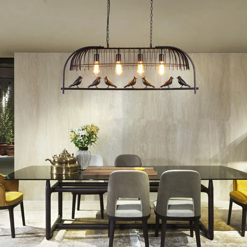 lustre industriel rétro oiseau créatif en fer pour loft restaurant bar