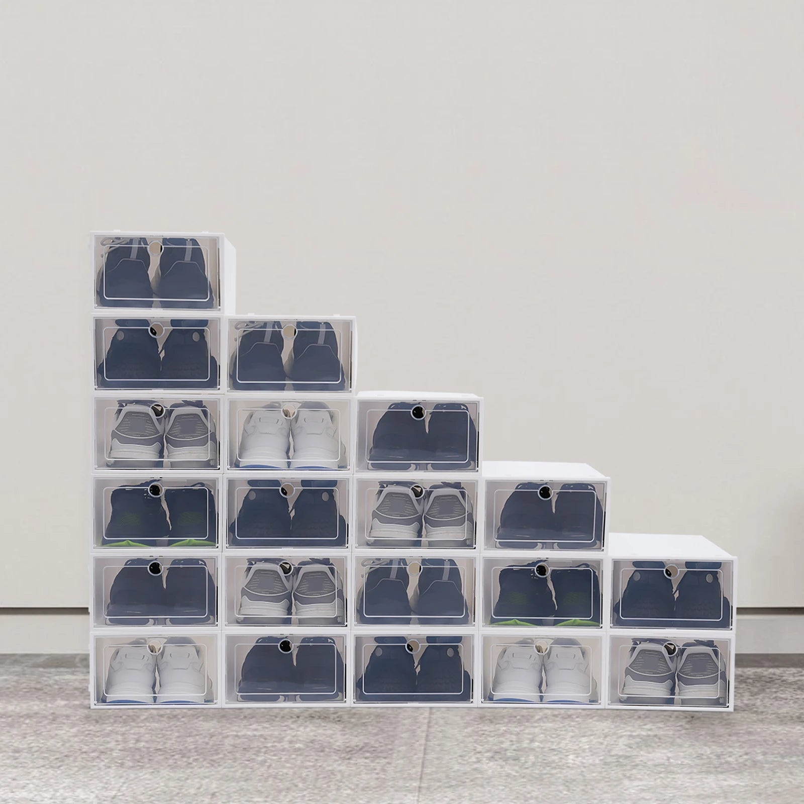 lot de 20 boîtes à chaussures organisateurs empilables et pliables - vue 2 sur 7