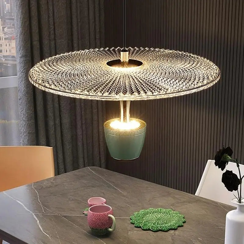 suspension led rond acrylique avec cordon réglable