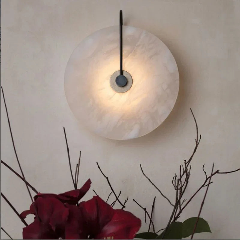 Applique murale LED marbre moderne luxe noir or - vue 3 sur 11