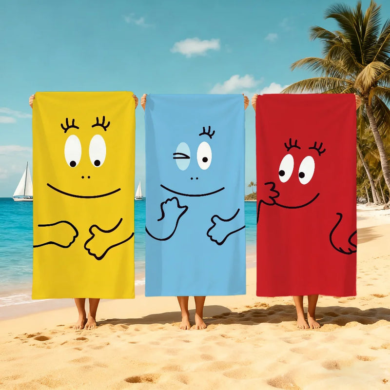 serviette de plage barbapapa motif cartoon sechage rapide