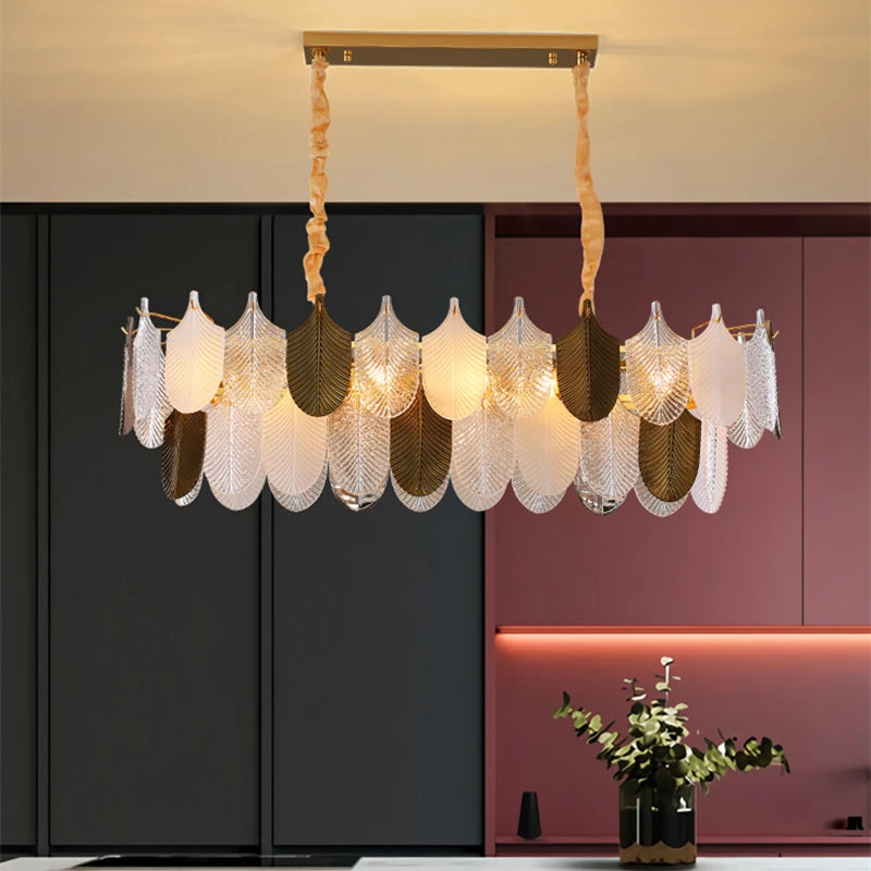 lustre en verre led design suspension luminaire acrylique