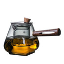 Theiere verre borosilicate poignée bois résistante chaleur