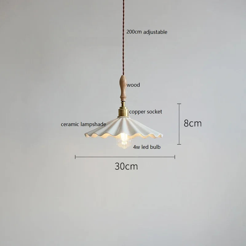 suspension LED en céramique conique design