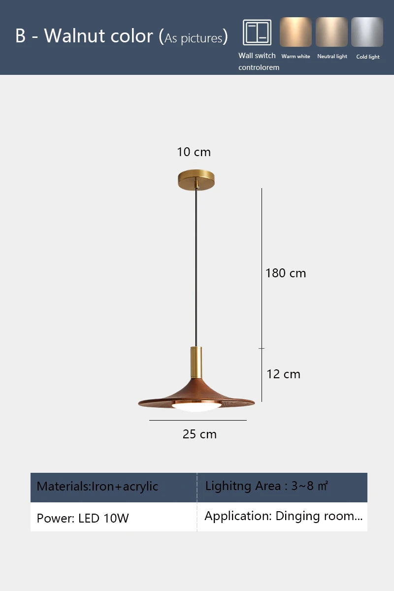 suspension led moderne avec protection oculaire en fer et acrylique - vue 8 sur 8