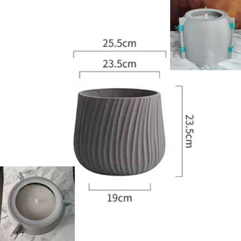 moule en silicone moderne pour pot de fleurs en béton léger et luxueux - vue 16 sur 22