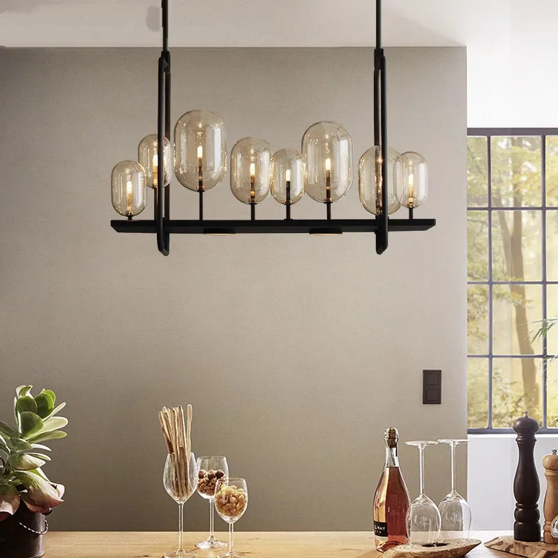 Luminaire suspendu verre rétro industriel - vue 5 sur 9