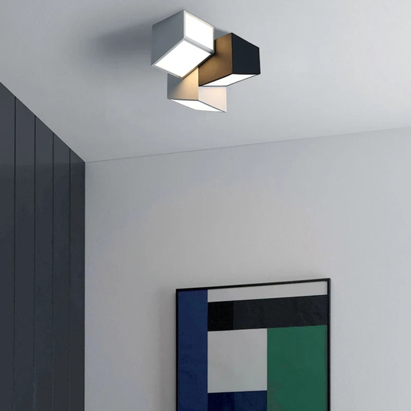 Plafonnier LED créatif géométrique déco - vue 7 sur 8