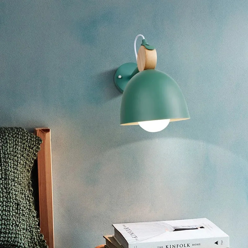 Lampe de applique murale LED nordique en bois Macaron lumière chambre chevet rotatif Deocr lampe salon couloir allée maison luminaire - vue 3 sur 10