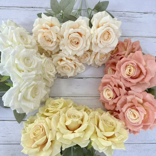 bouquet de roses artificielles en soie pour décoration festive